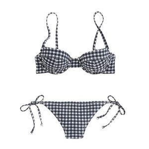 J.Crew Gingham underwire bikini top & bottom
